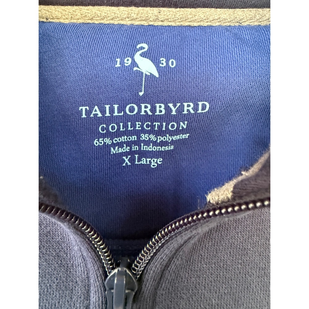 Tailorbyrd Collection men navy XL quarter-zip sweatshirt golf biz casual preppy - Picture 2 of 6